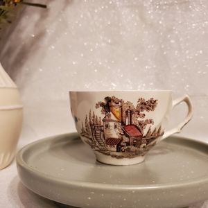 𝅺TEA / Coffee Cup The Old Mill Brown Multicolor by JOHNSON BROTHERS
